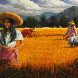 Code: 17947
Title: Rice Harvest
Size: 24x72in
Medium: Oil on Canvas