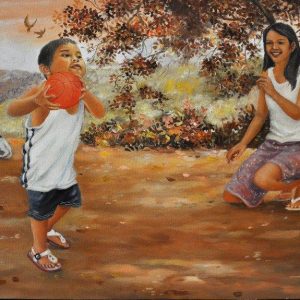 Code:18287
Title: Shoot the Ball
Size:16in x 26in 
Medium: Oil on Canvas